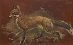 Basil James Nightingale, 'A Distinguished General' - A study of a fox, oil on plywood board