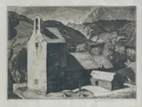 James McIntosh Patrick Obe Rsa Roi Are Lld, Stobo Kirk, 1937, etching