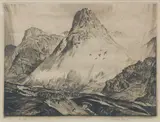 James McIntosh Patrick Obe Rsa Roi Are Lld, The Pass of Glencoe from the Valley, 1928, etching
