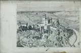 James McIntosh Patrick Obe Rsa Roi Are Lld, The Basilica of Saint Francis of Assisi, pen and ink, pencil, and squared for transfer in red conte