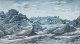 'Ancient Carthage' by James McIntosh Patrick Obe Rsa Roi Are Lld, pen and ink and watercolour, offered Dec 2024