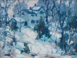 John W. Bentley, Old Homestead, oil on board