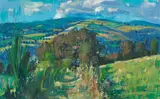 John Cunningham Rgi DLitt, 'Caumont-sur-Orne, Normandy', oil on canvas