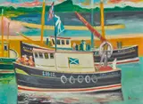 John Bellany Cbe Ra Hrsa LLD, Fife harbour, oil on canvas
