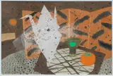 William Littlejohn Rsa Rsw Rgi, 'Origami Crane and Screen', watercolour, gouache, and gold