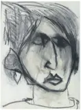 Pat Douthwaite, Portrait, charcoal