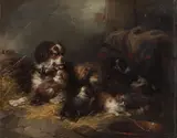 George Armfield, The new family, oil on canvas