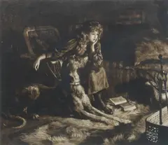 Herbert Thomas Dicksee Re, 'Silent Sympathy', 1894, etching