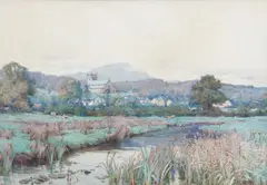 Alfred Heaton Cooper, Hawkshead from Southwaite Water, watercolour