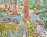 David Graham, A vibrant garden, oil on canvas