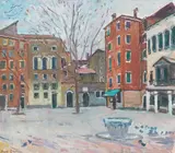 David Graham, Campo de Gheto Novo, Venezia, oil on canvas