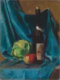 Gabriele Münter, Stillleben mit Blumenkohl, 1906, Öl auf Rupfen. Doubliert