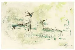 Zao Wou-ki, Ohne Titel, 1950, Monotypie auf dünnem Papier