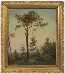 Anton Hübner, Forest Landscape, 1848, oil on cardboard
