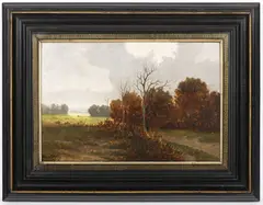 Albín Lhota, Path in Autumn, Around 1870, oil on wood