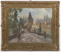 Václav Kozák, Charles Bridge, First half of 20th century, oil on canvas