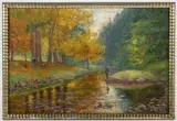 Jan Mikule, Autumn Fishing, Around 1910, oil on canvas