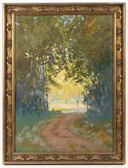 Václav Kozák, Stromovka, Around 1910, oil on cardboard