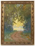 Václav Kozák, Stromovka, Around 1910, oil on cardboard