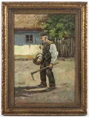 Špaček, Old Man with a Pipe, First half of 20th century, oil on canvas