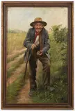 František Klimeš, Old Man with a Tobacco Box, Early 20th century, oil on canvas