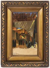Edward Wirth, Market in Egypt, 1919, oil on wood
