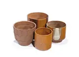 David Cressey, Planters (4), c. 1968, Glazed ceramic with Flame glaze, one with Leaf texture