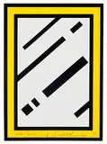 Roy Lichtenstein, Mirror (from Harvey Gantt portfolio), 1990, Color screen print on white 4-ply board