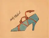 Andy Warhol, Untitled (Shoe), c. 1955, Offset lithograph and hand coloring on paper