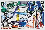 Roy Lichtenstein, Moonscape (from Landscapes Series), 1985, 45-color lithograph, woodblock, and screenprint on Arches 88 paper