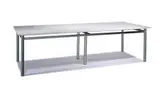 William Katavolos, Dining table, 1952, Chrome-plated and enameled steel, marble