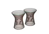 Warren Platner, Suite (4), Bronzed steel wire, upholstery, glass