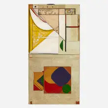 Bill Alpert, Untitled, acrylic, canvas, thumbtacks, paper and wood