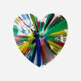 Heart Spin Painting by Damien Hirst, 2009, acrylic on paper, sold Dec 2021