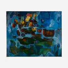 Rex Ashlock, Blue Abstract, 1957, acrylic on canvas
