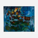 Rex Ashlock, Blue Abstract, 1957, acrylic on canvas