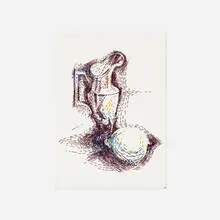 Dora Maar, Pitcher with Lemon, ink on paper