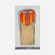 Gregory Van Maanen, Untitled (Red Face), c. 1985, acrylic on board
