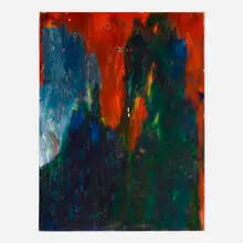 Red Abstraction by Vivian de Pinna, oil on canvas, sold Dec 2021
