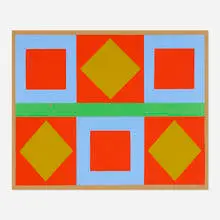Josef Zenk, Squares and Diamonds, oil on canvas