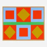 Josef Zenk, Squares and Diamonds, oil on canvas