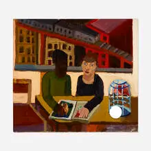 Clintel Steed, Couple Contemplating Life, 2000, oil on canvas