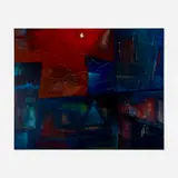 Jack Perlmutter, Untitled (Abstract Cityscape), oil on board