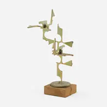 Paul Kasper, Untitled, c. 1968, cut and welded steel with applied patina, wood