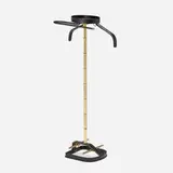 Jacques Adnet, Valet, c. 1975, saddle-stitched leather over steel, brass