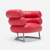 Eileen Gray, Bibendum chair, c. 2000, leather, chrome-plated steel