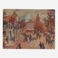 Henri Grenier, Saint-Étienne-du-Mont, Paris, watercolor on paperboard