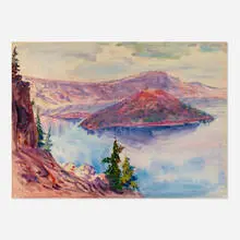 Dodge MacKnight, Untitled (Crater Lake), c. 1920, watercolor on paper