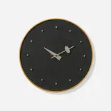 Masonite wall clock, model 4772 by George Nelson & Associates, c. 1950, masonite, lacquered wood, walnut, enameled aluminum, map pins, sold Sep 2015