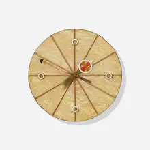 wall clock, model 2258A by George Nelson & Associates, 1957, marble, brass, lacquered wood, enameled brass, sold Sep 2015
